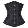 Women's Lace Up Boned Lingerie Bridal Underbust Corset Top Low Back, Black