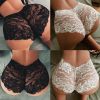 S-5xl Transparent Full Lace Panties Ladies Low Waist Briefs Sexy